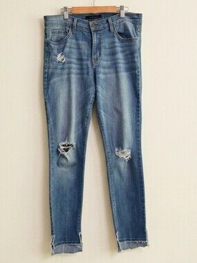 Flying Monkey Mid-Rise Distressed Ankle Skinny Jeans